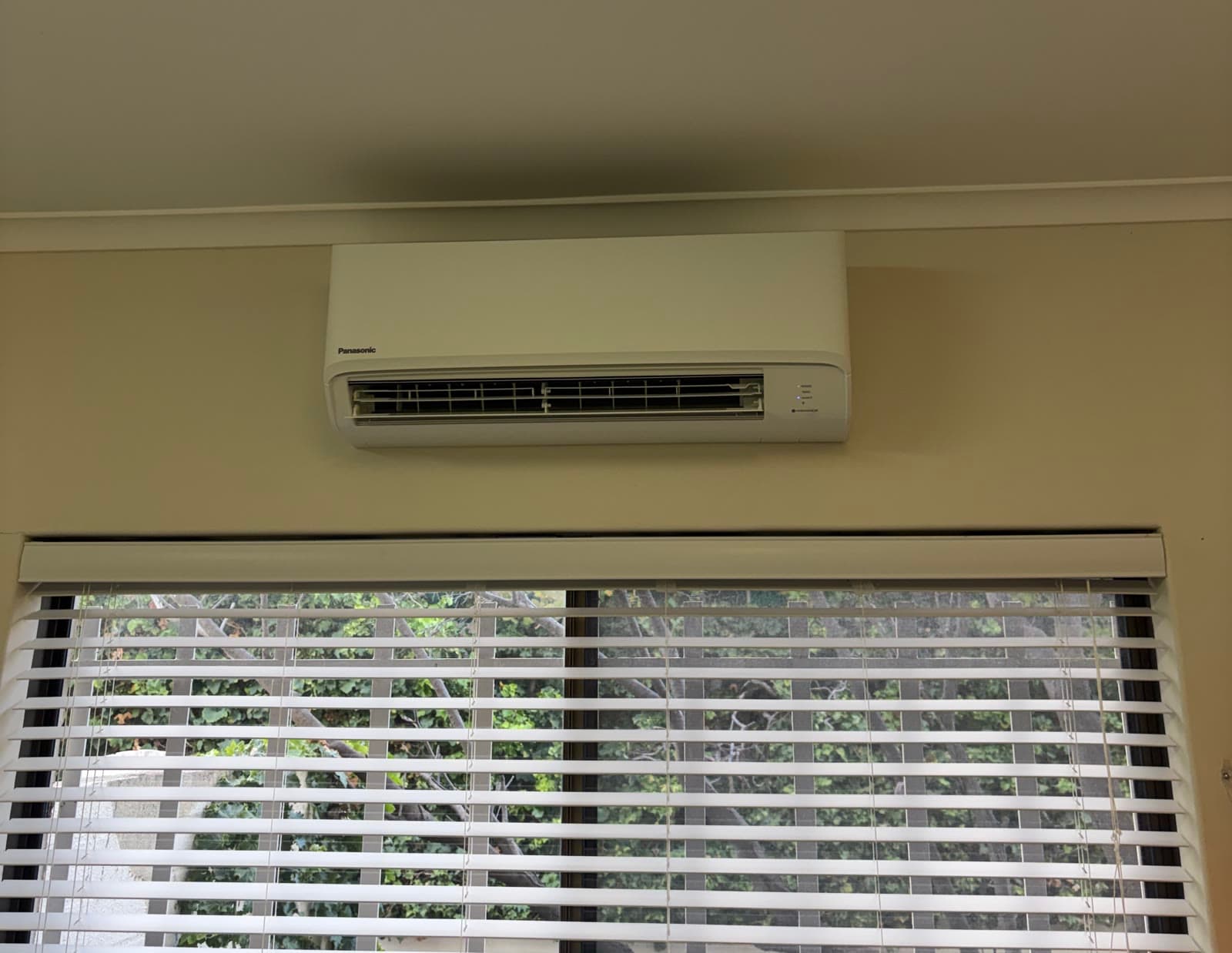 A split system above a window, our previous work