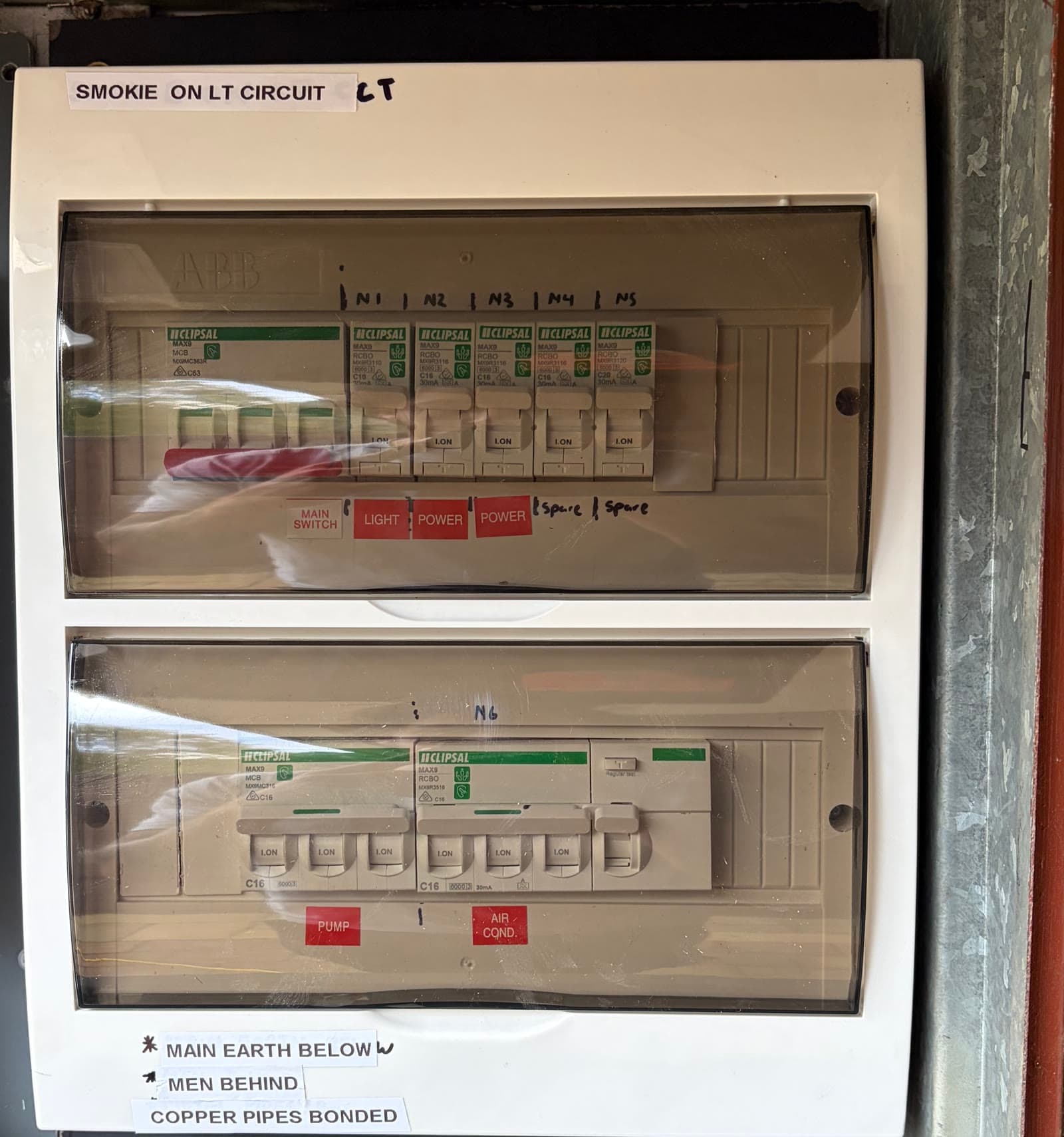 A new switchboard with its covers closed, our previous work